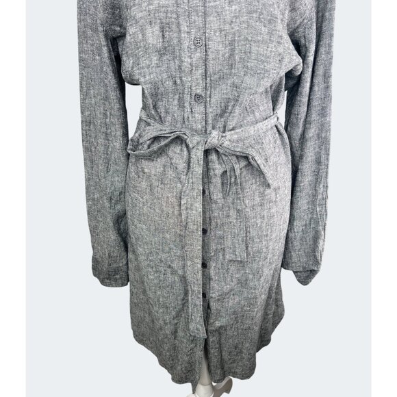 New York & Company Soho Womens Gray Long-Sleeve Button-Down Shirtdress Medium - Picture 11 of 16